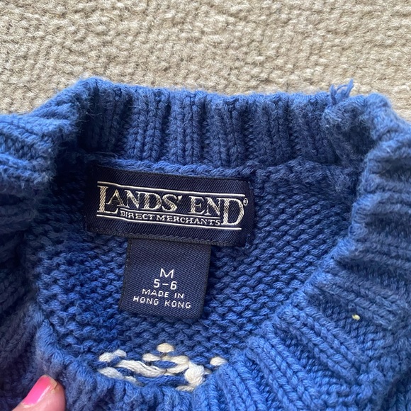 Lands End Boys 5-6 Christmas Sweater - Picture 2 of 2